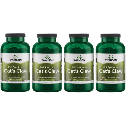 Swanson Full Spectrum Cat's Claw bottle with capsules supporting movement and immune balance