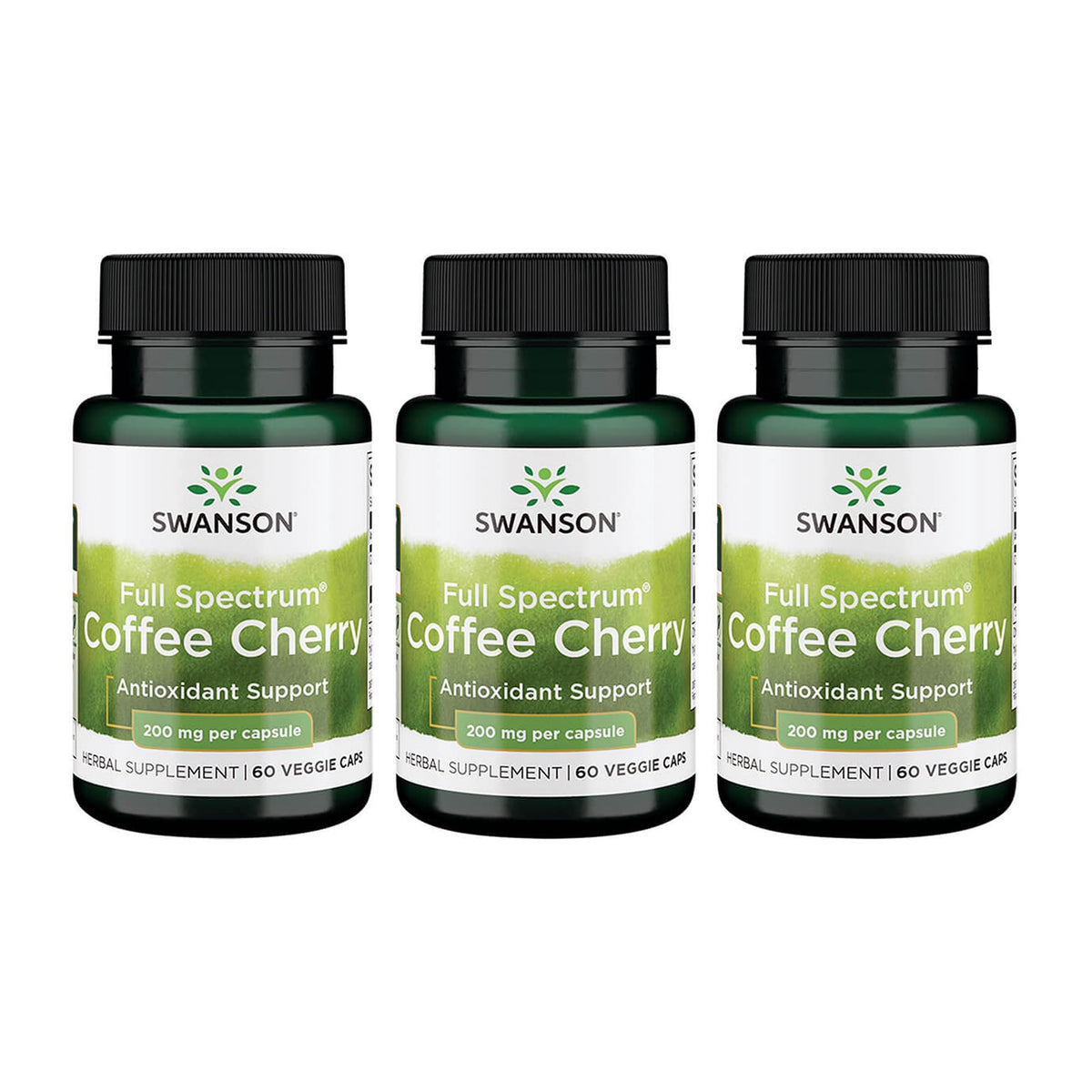 Swanson Full Spectrum Coffee Cherry bottle with capsules for daily antioxidant support