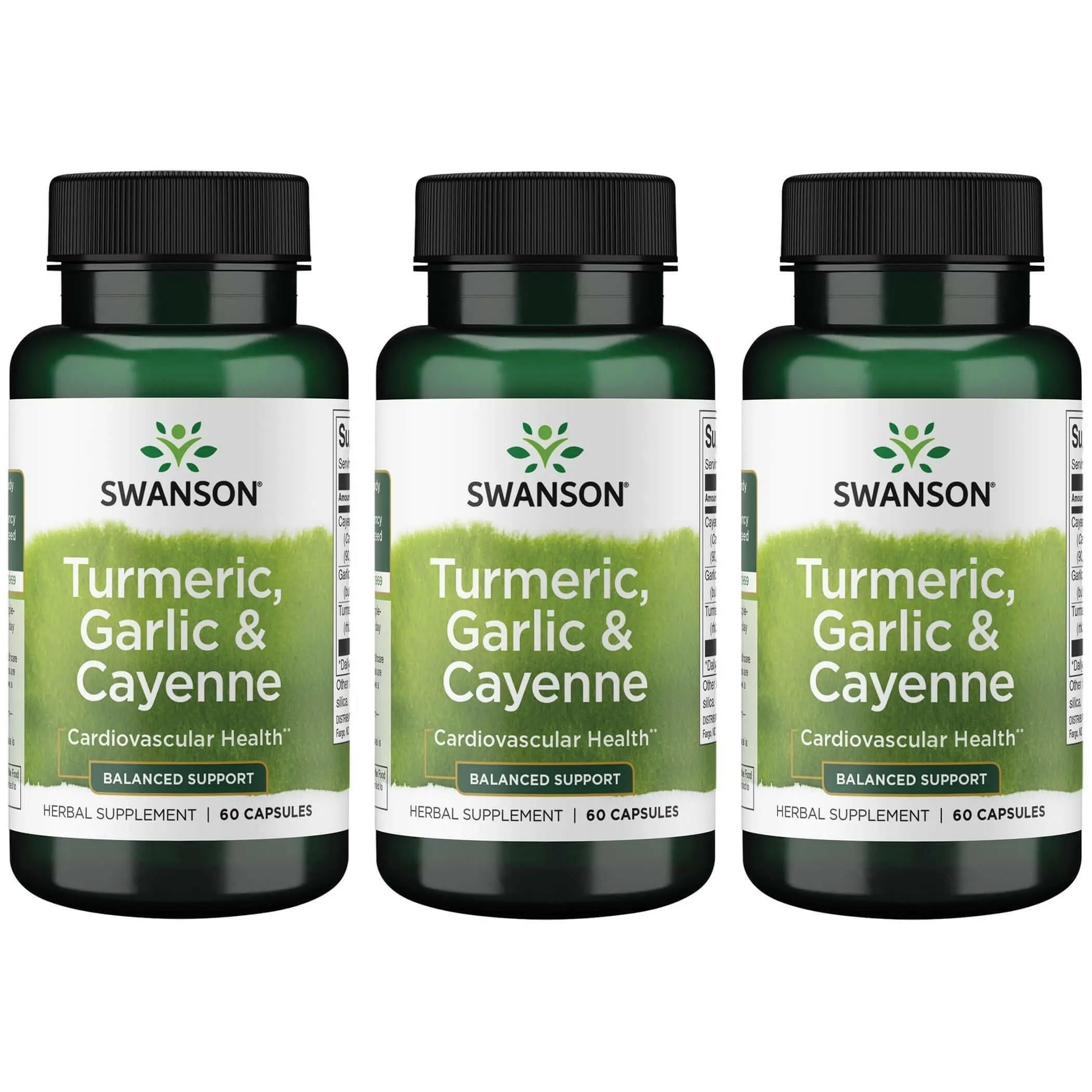 Swanson Full Spectrum Turmeric Garlic Cayenne bottle front for everyday wellness support.