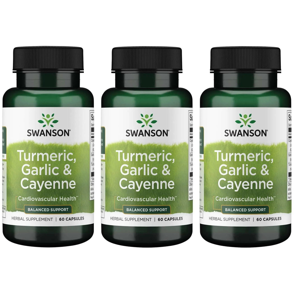 Swanson Full Spectrum Turmeric Garlic Cayenne bottle front for everyday wellness support.