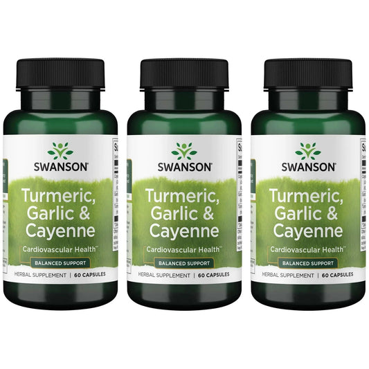 Swanson Full Spectrum Turmeric Garlic Cayenne bottle front for everyday wellness support.
