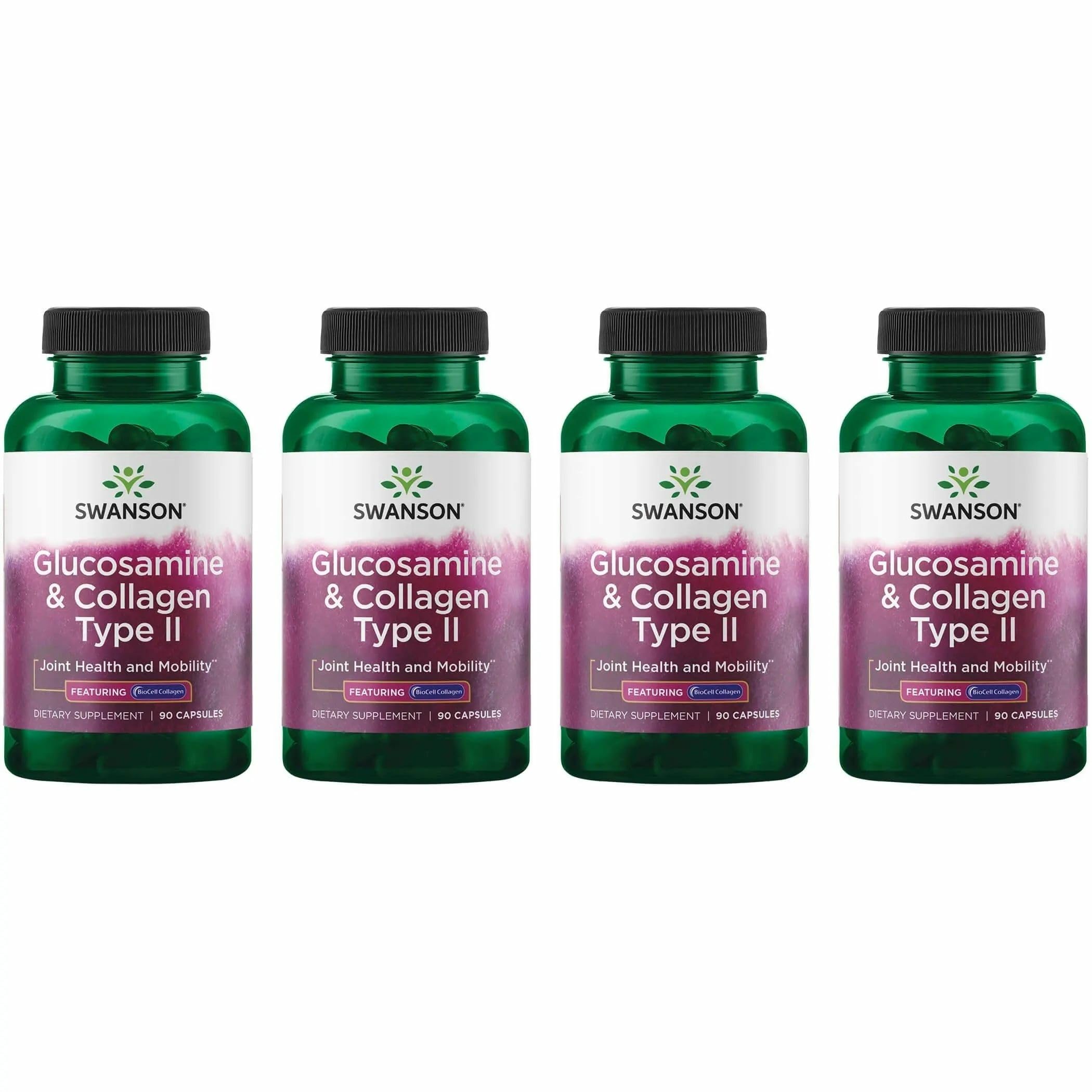 Swanson Glucosamine & Collagen Type II bottle for joint support.