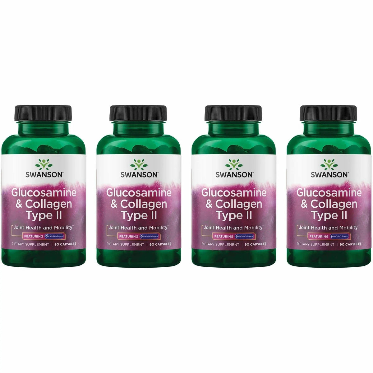 Swanson Glucosamine & Collagen Type II bottle for joint support.