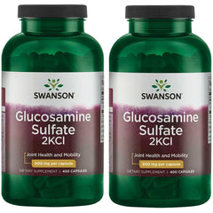 Swanson Glucosamine Sulfate 2KCl 500 mg bottle front may support joint comfort and mobility.