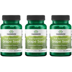 Swanson Grape Seed capsules in bottle, may support antioxidant activity and everyday cardiovascular wellness.