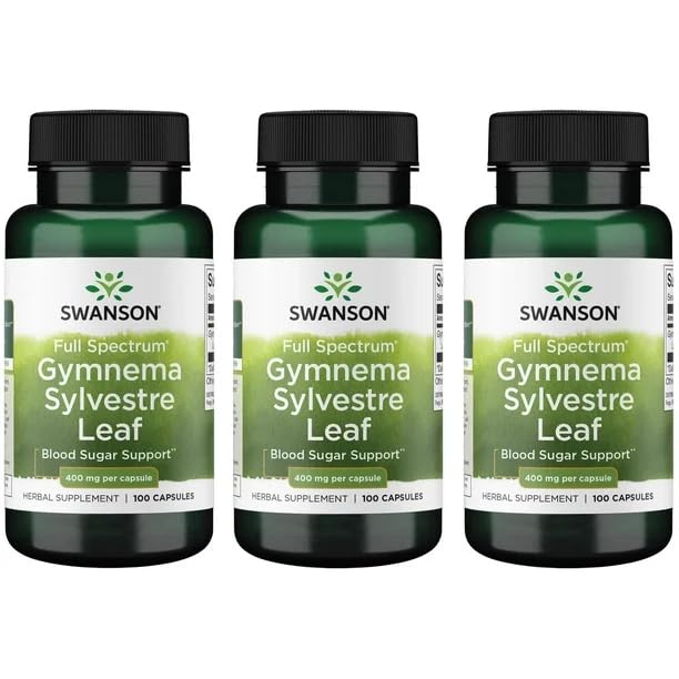 Swanson Gymnema Sylvestre capsules for daily wellness support and appetite awareness.