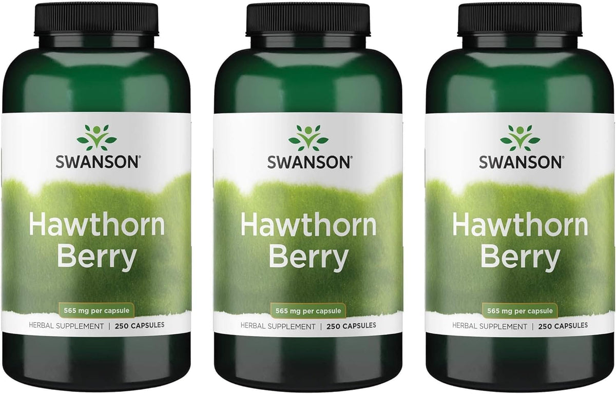 Swanson hawthorn berry supplement bottle front view suggesting support for healthy circulation