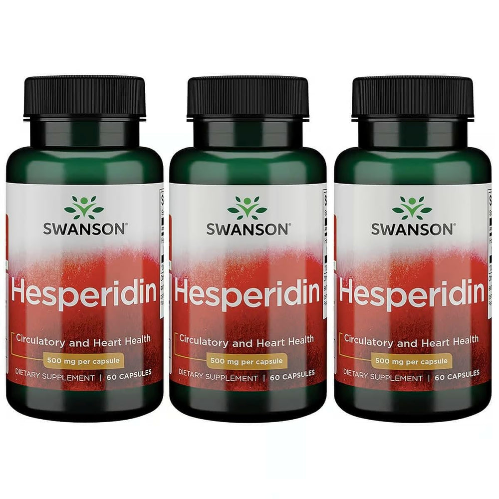 Swanson Hesperidin citrus-derived bottle highlighting antioxidant support and heart wellness.