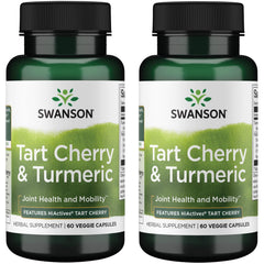 Swanson HIACTIVES Tart Cherry & Turmeric capsules for joint support and antioxidant wellness.