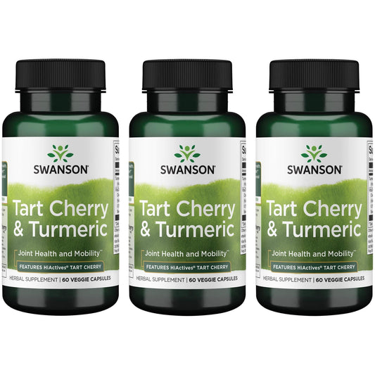 Swanson Hiactives Tart Cherry and Turmeric bottle with capsules for joint and antioxidant support