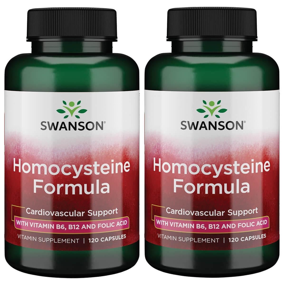 Swanson Homocysteine Formula 120 Caps bottle for daily cardiovascular support and balanced homocysteine levels.