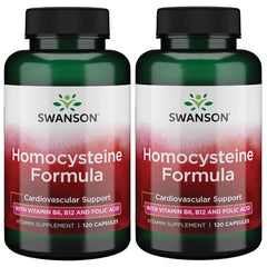 Swanson Homocysteine Formula 120 Caps bottle for daily cardiovascular support and balanced homocysteine levels.