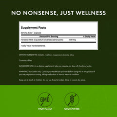 Swanson Horsetail label close-up emphasizing herbal ingredients for hair health