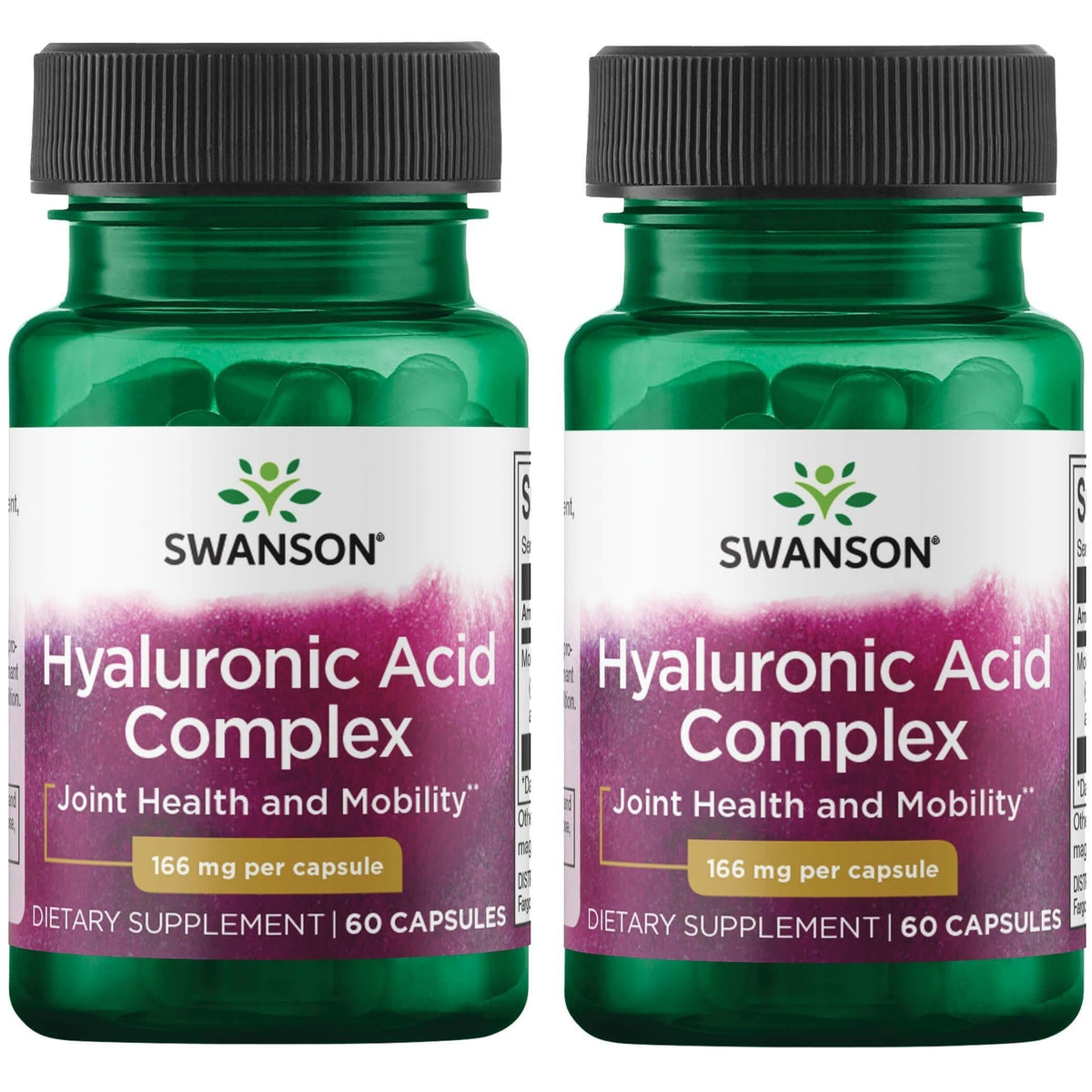 Swanson Hyaluronic Acid Complex bottle close-up highlighting joint support