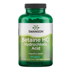 Swanson hydrochloric acid with pepsin bottle for daily digestive support.