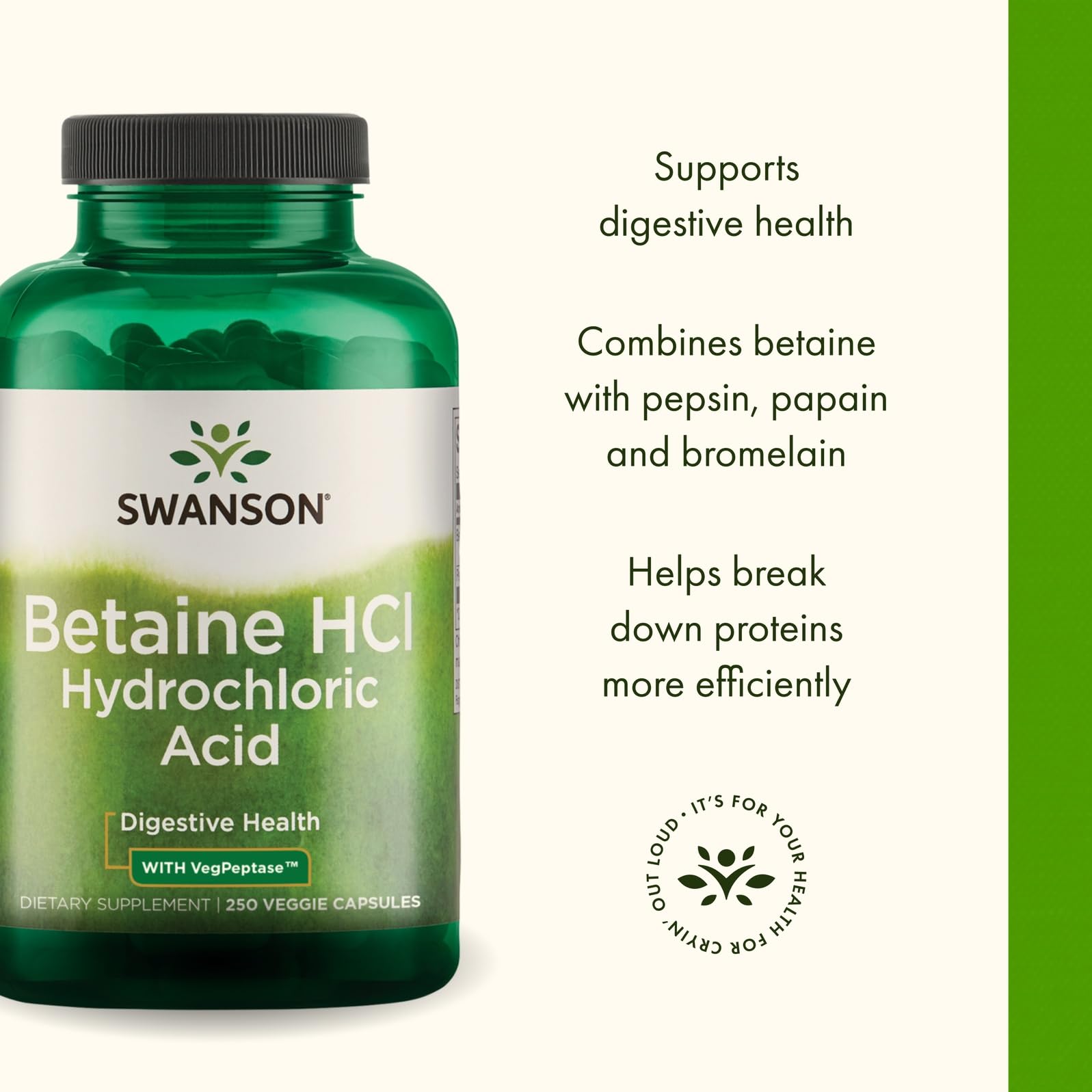 Swanson hydrochloric acid pepsin packaging 2-pack demonstrates convenient multi-pack.