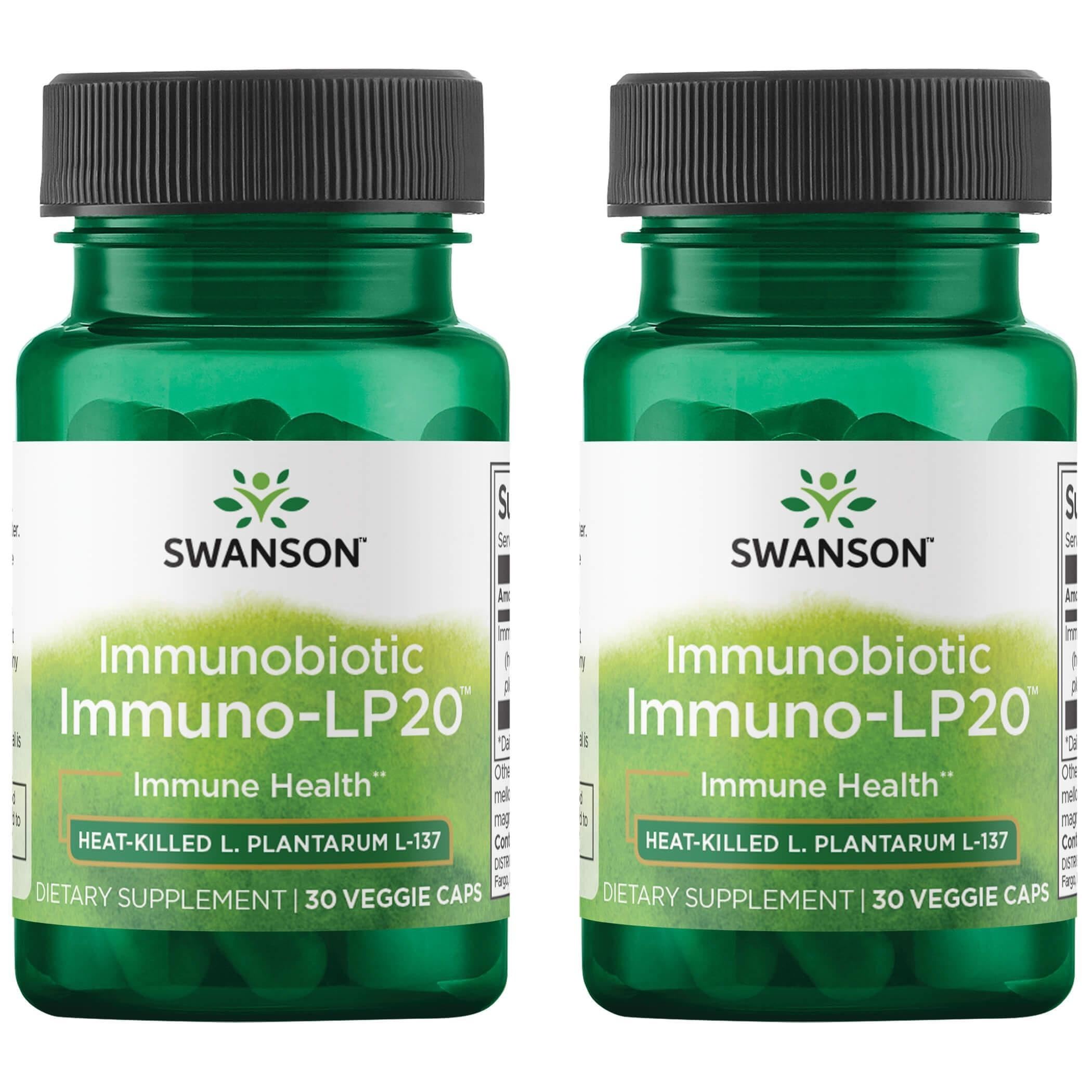 Swanson Immunobiotic Immuno-LP20 bottle promotes immune support and digestive balance.