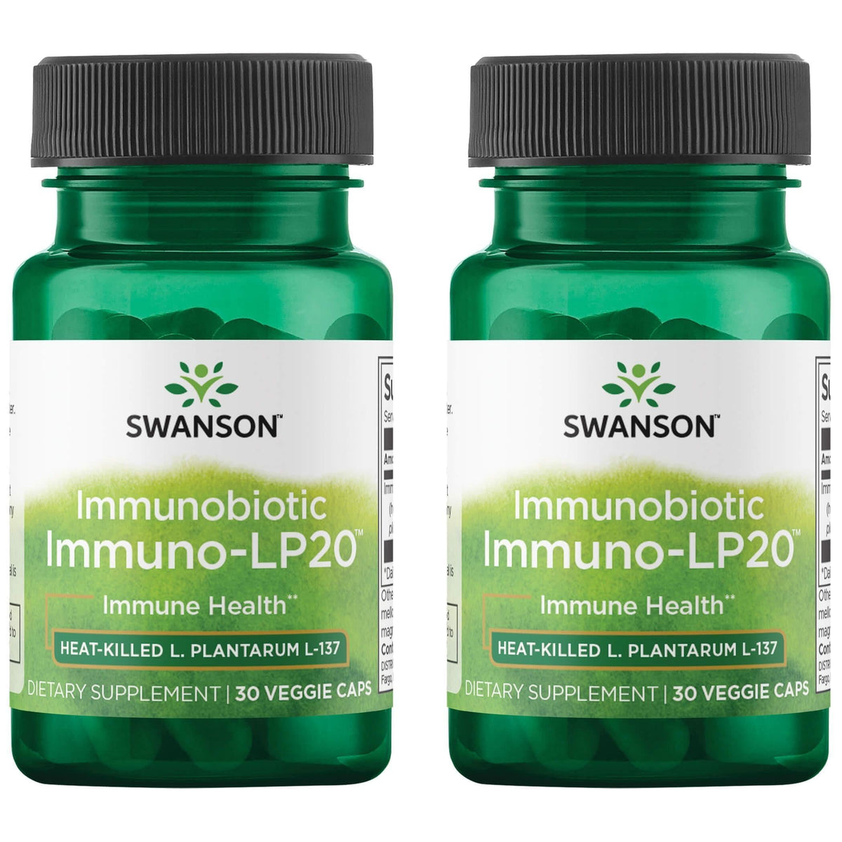 Swanson Immunobiotic Immuno-LP20 bottle promotes immune support and digestive balance.