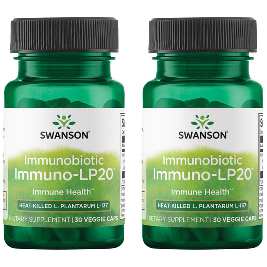 Swanson Immunobiotic Immuno-LP20 bottle promotes immune support and digestive balance.