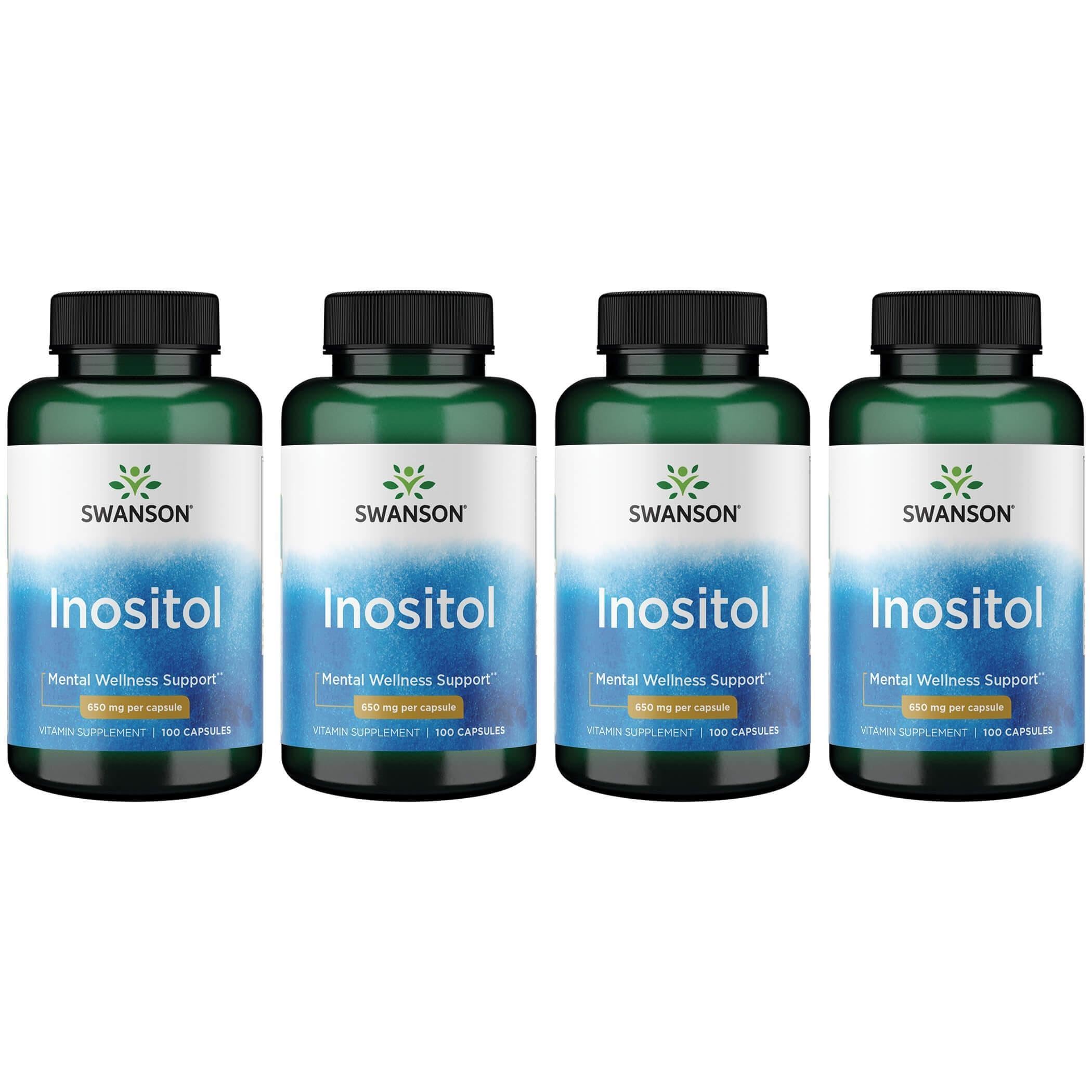 Swanson Inositol 650 mg bottle front view for daily supplementation