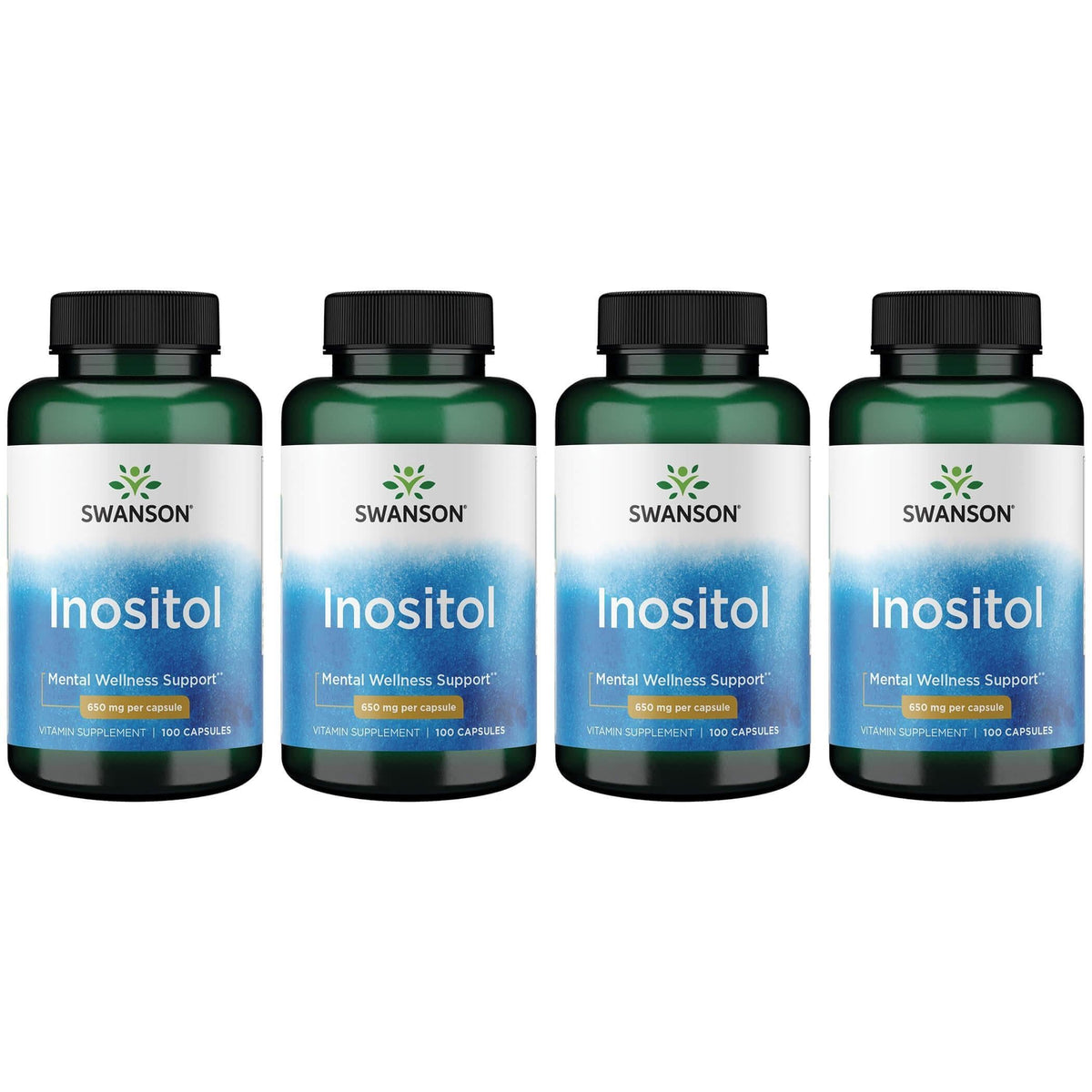 Swanson Inositol 650 mg bottle front view for daily supplementation