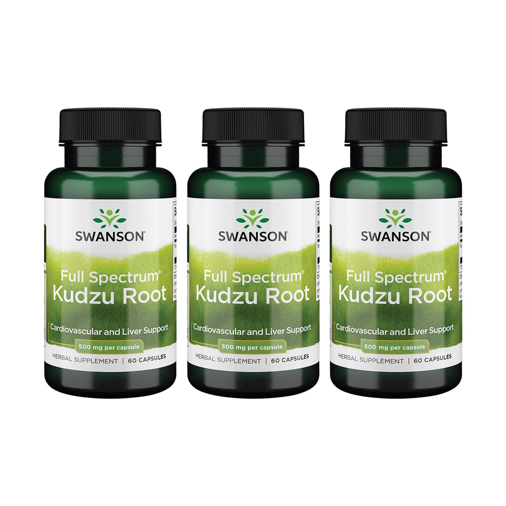 Swanson Kudzu Full Spectrum bottle with capsules for heart and liver support