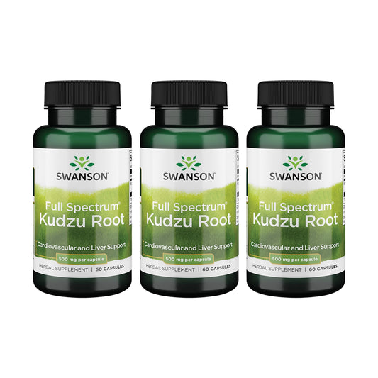 Swanson Kudzu Full Spectrum bottle with capsules for heart and liver support