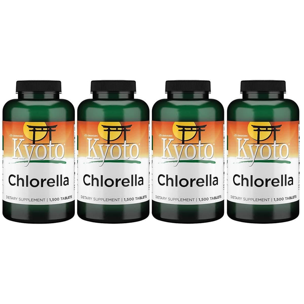 Swanson Kyoto Chlorella tablets in bottle support daily wellness for vegetarians.