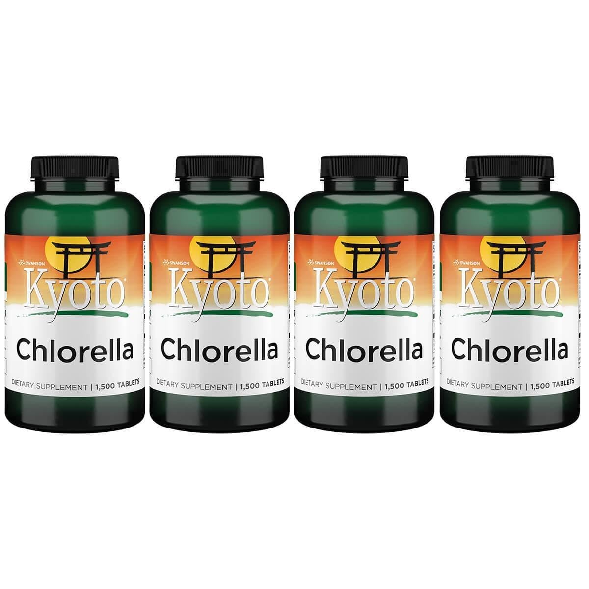 Swanson Kyoto Chlorella tablets in bottle support daily wellness for vegetarians.