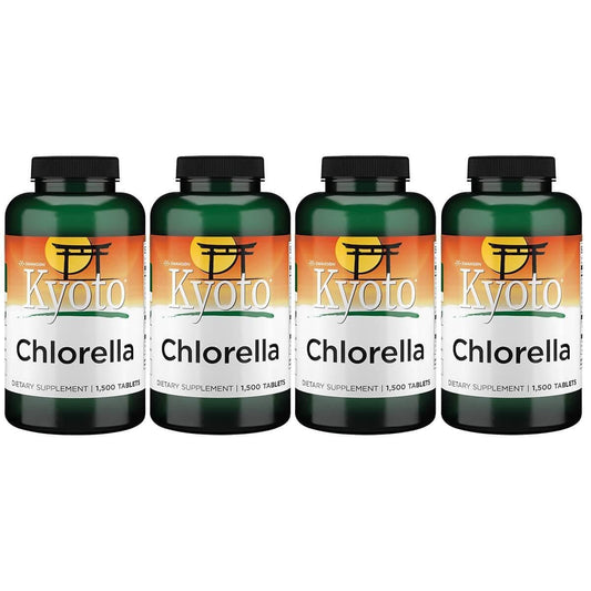 Swanson Kyoto Chlorella tablets in bottle support daily wellness for vegetarians.