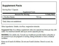 Swanson L-Citrulline Malate capsules close-up with 750 mg per capsule.