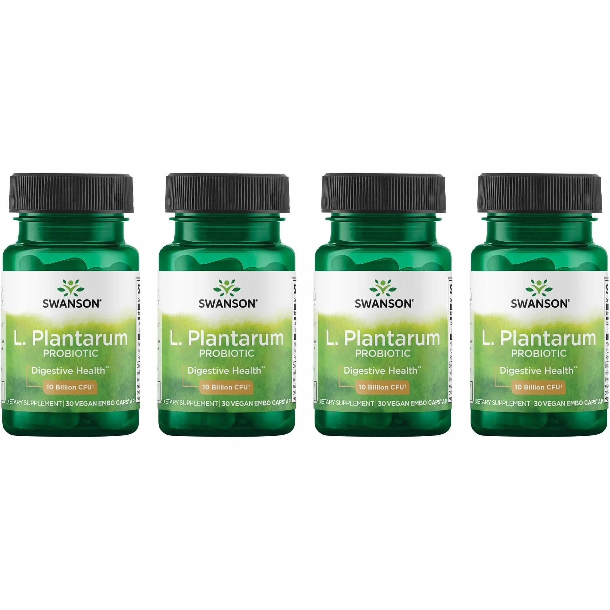 Swanson L. Plantarum bottle front showing 10 billion CFUs for gut support.