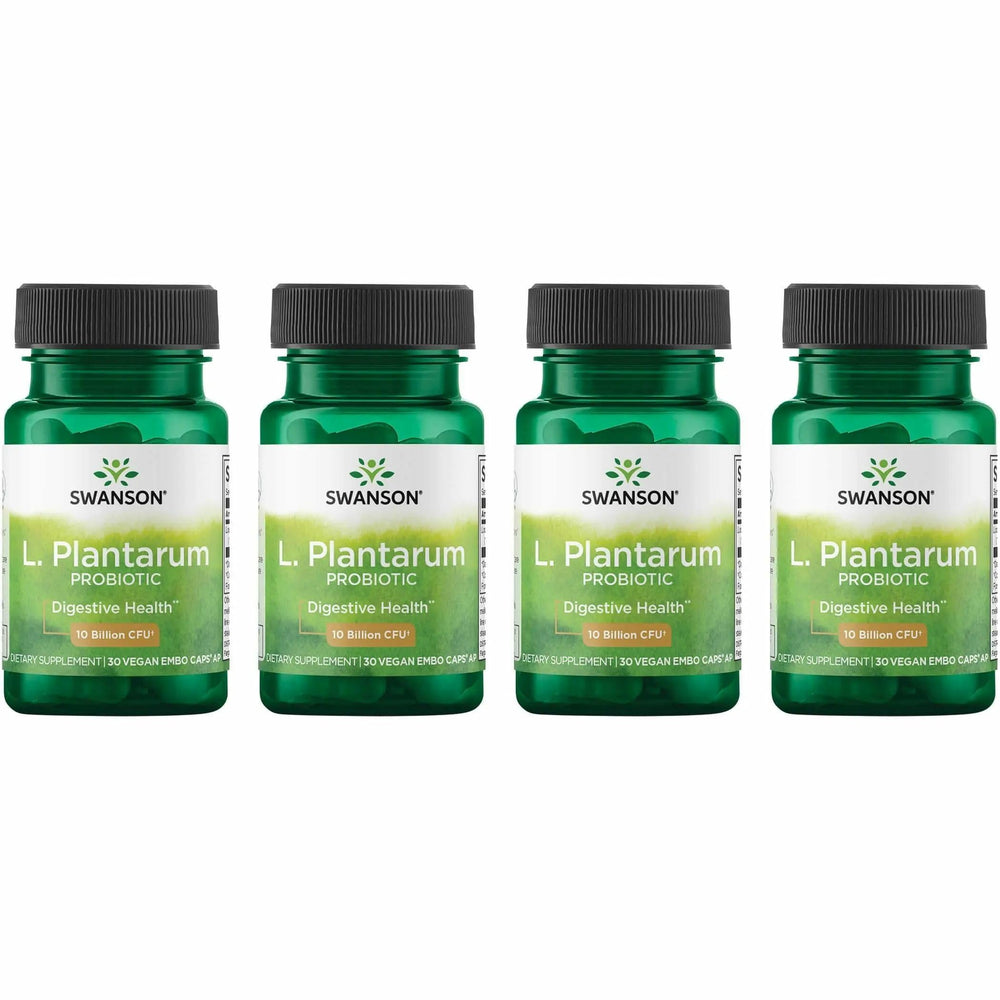 Swanson L. Plantarum bottle front showing 10 billion CFUs for gut support.