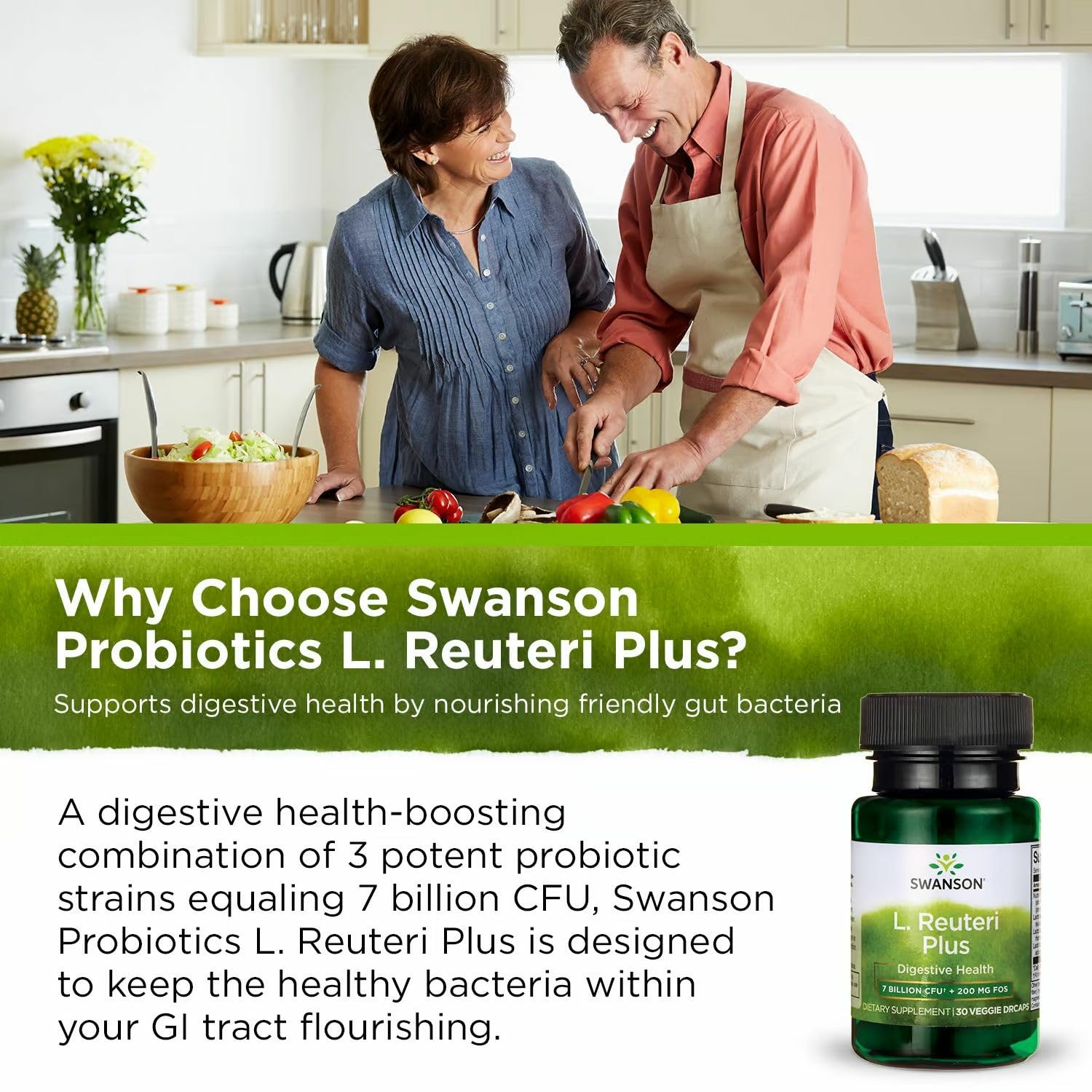 Swanson LRP Plus four-pack packaging for ongoing digestive support