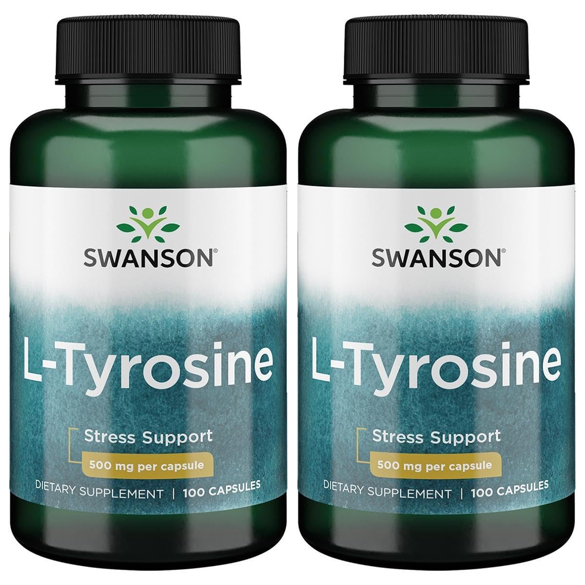Swanson L-Tyrosine bottle with capsules supports focus and cognitive wellness
