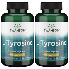 Swanson L-Tyrosine bottle with capsules supports focus and cognitive wellness