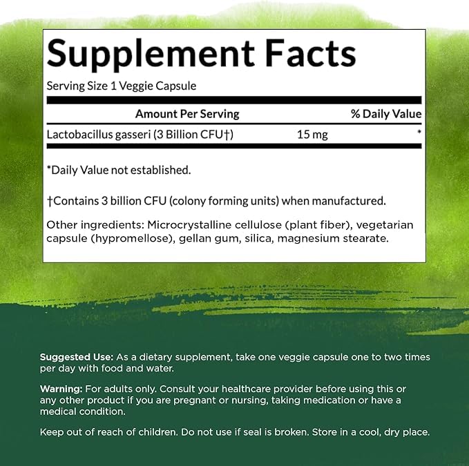 Swanson Lactobacillus Gasseri capsules close-up