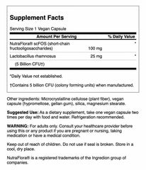 Swanson Lactobacillus Rhamnosus capsules shown for gut health on the go.