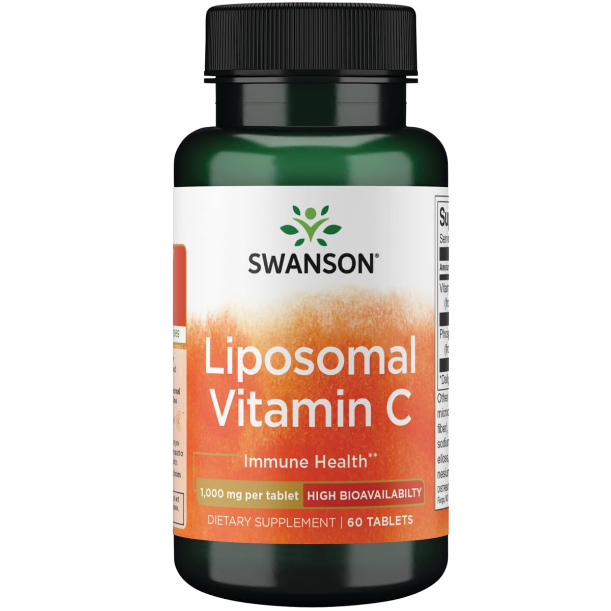 Swanson Liposomal Vitamin C 1000 mg bottle shown for daily use with high absorption potential