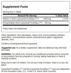 Swanson Liposomal Vitamin C 60 tabs closeup highlighting compact bottle for on the go routines