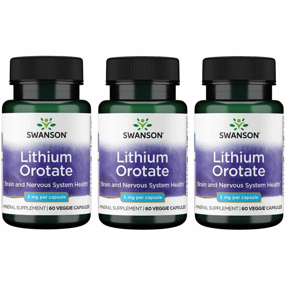 Swanson Lithium Orotate bottle front showing product for daily mood support.