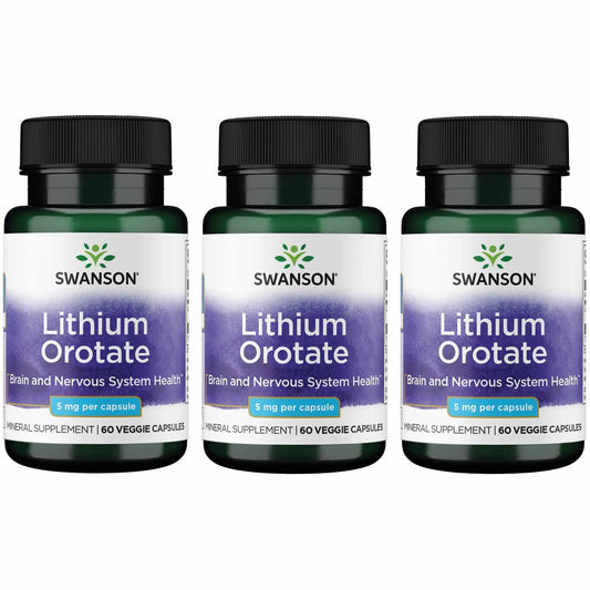 Swanson Lithium Orotate bottle front showing product for daily mood support.