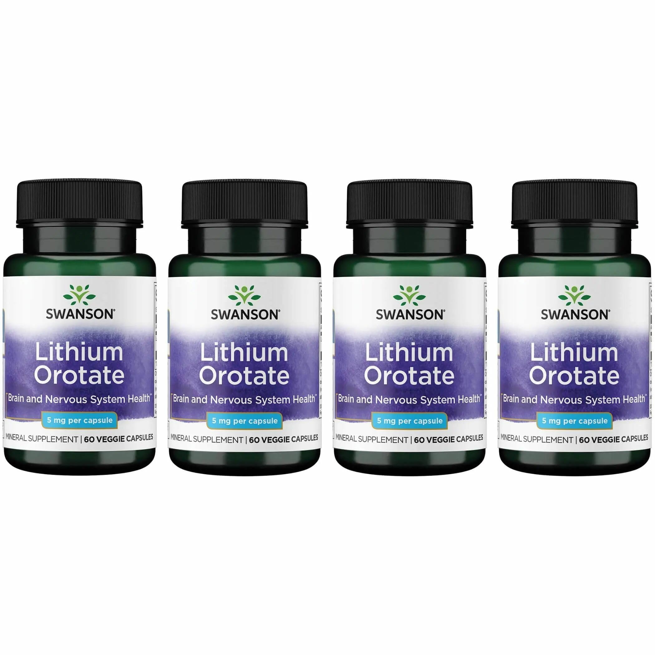 Swanson Lithium Orotate bottle with capsules for daily mood support