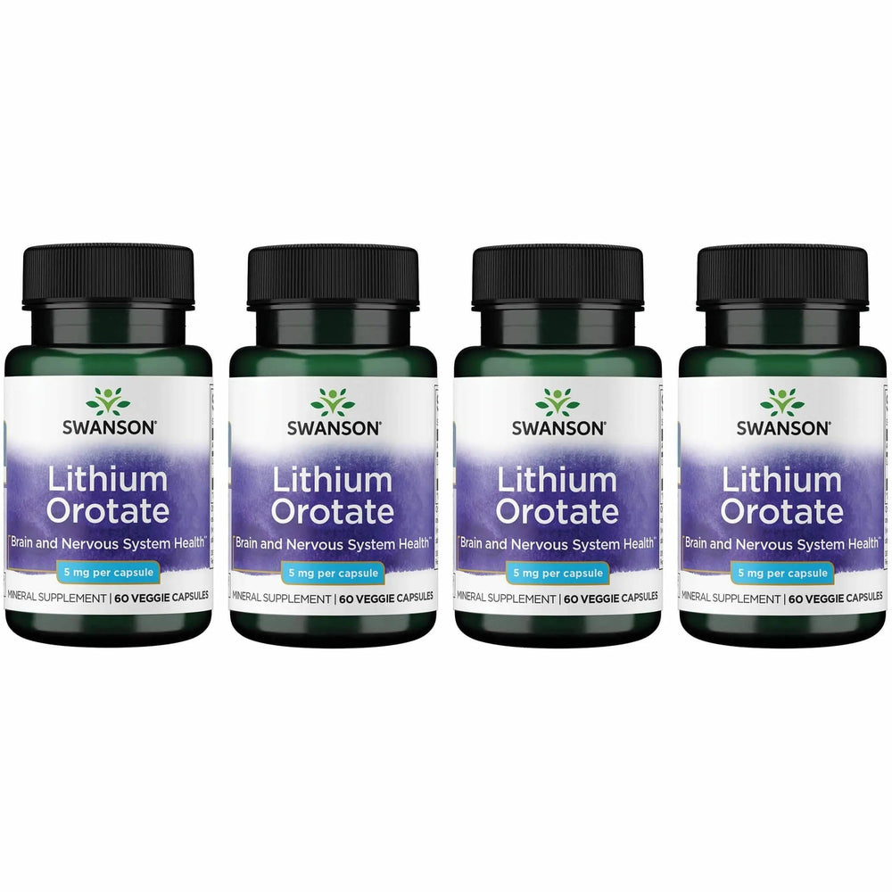 Swanson Lithium Orotate bottle with capsules for daily mood support