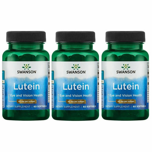 Swanson Lutein softgel bottle showing eye support formulation.