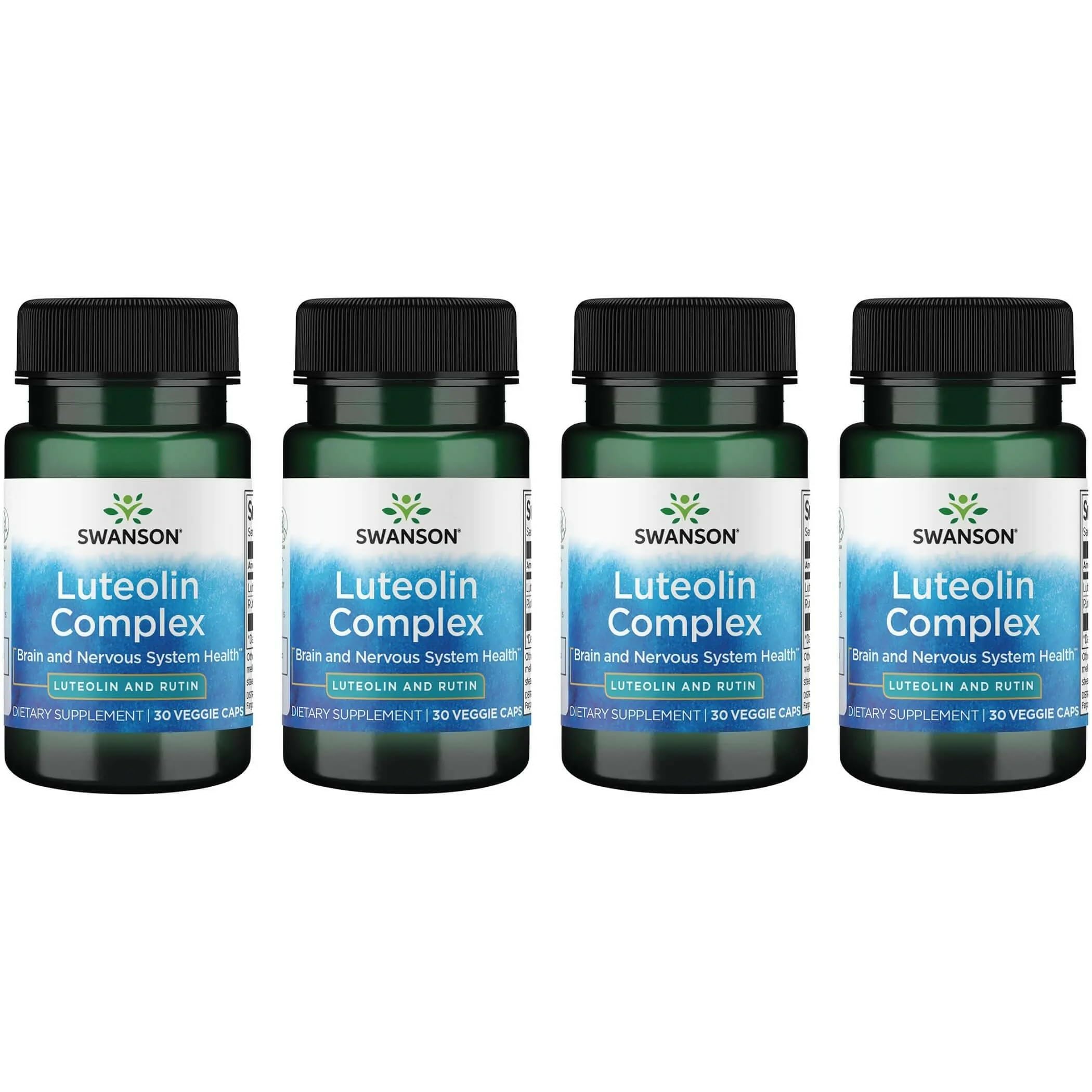 Swanson Luteolin Complex bottle highlighting the brain support blend and natural formulation
