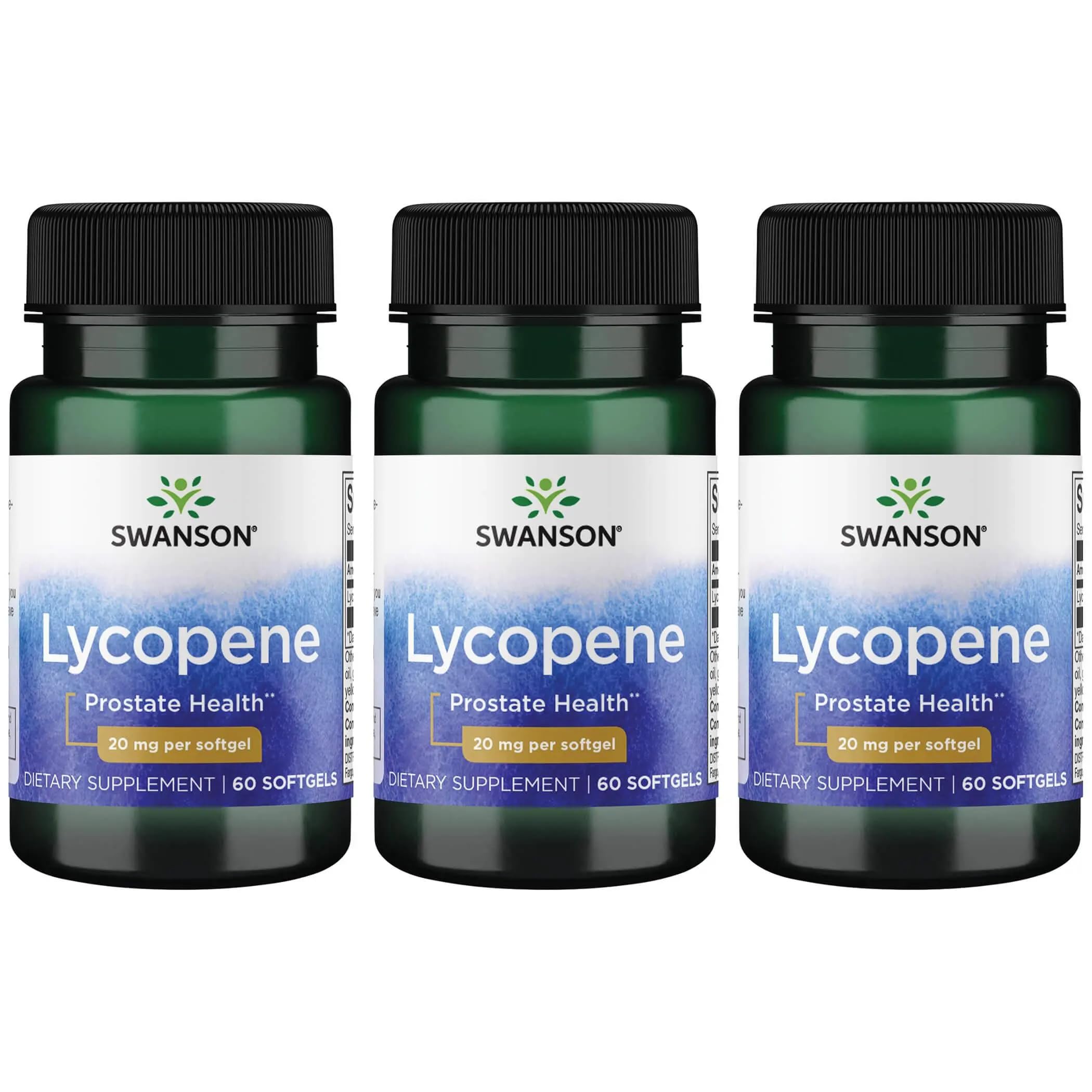 Swanson Lycopene softgel bottle for daily heart and prostate support.