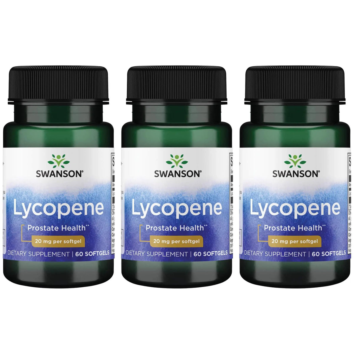 Swanson Lycopene softgel bottle for daily heart and prostate support.
