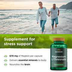 Swanson Magnesium L-Threonate label showcasing purity and product details