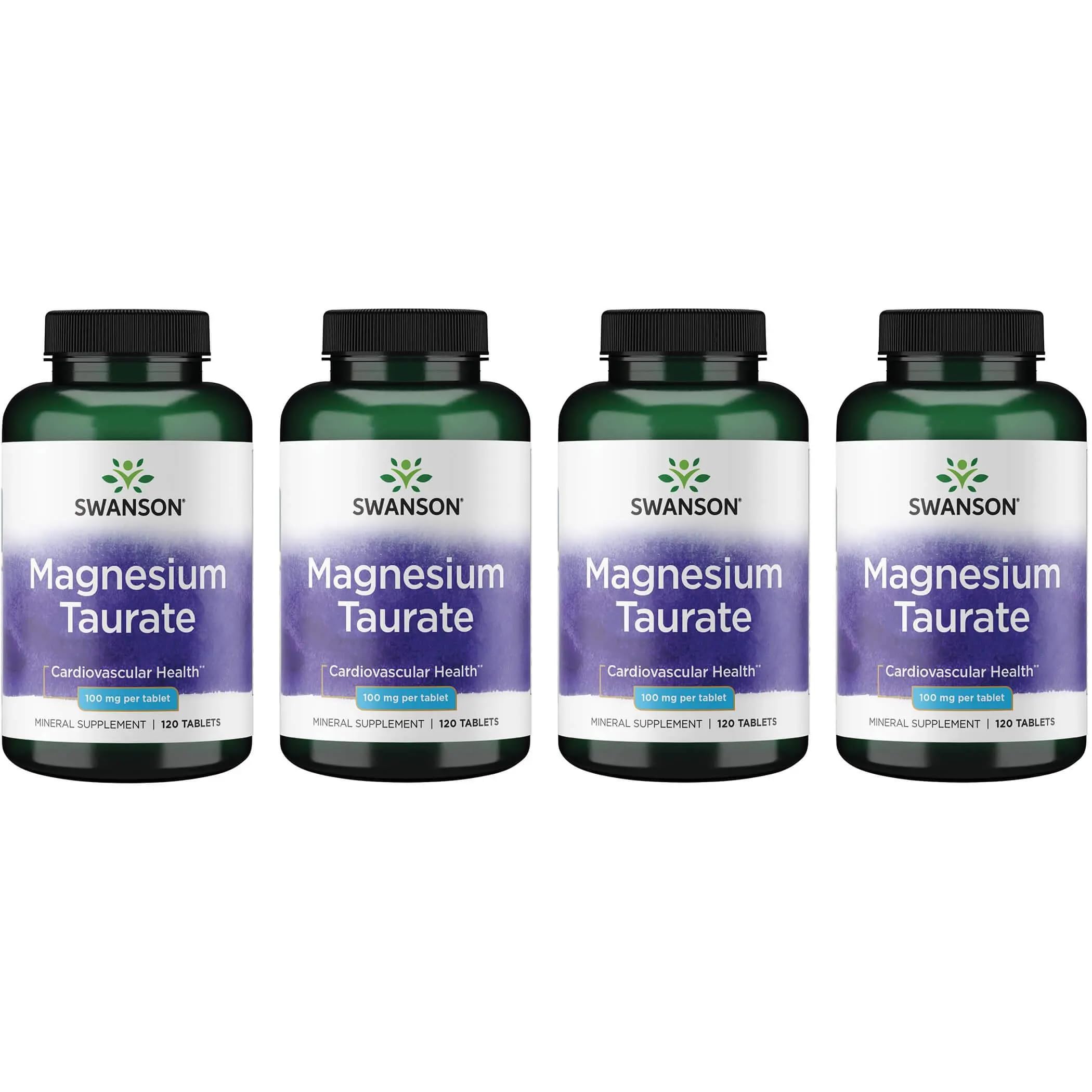 Swanson Magnesium Taurate bottle front, a trusted mineral supplement for daily wellness